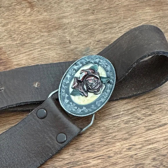 Western Rose Small Siskiyou Belt Buckle Vtg 1985 Metal - Picture 10 of 10